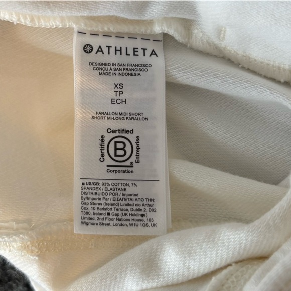 Athleta Farallon Sz XS Midi Short Organic Cotton Cream Commute Work Travel EUC - Picture 12 of 12
